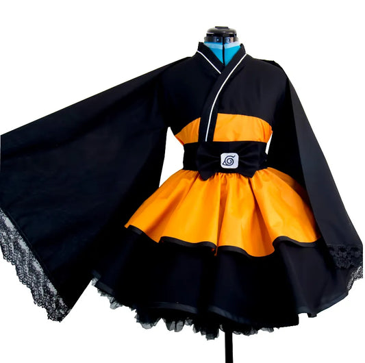 Naruto Uzumaki Gender Swap Kimono Lolita Dress - Full Set a / XS - All Dresses - Costumes - 1 - 2024
