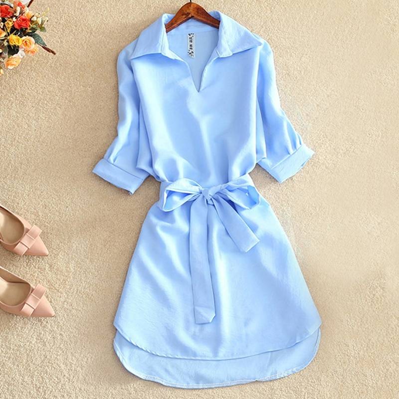 Office Styled Mini Dress - Blue / M - All Dresses - Shirts & Tops - 12 - 2024