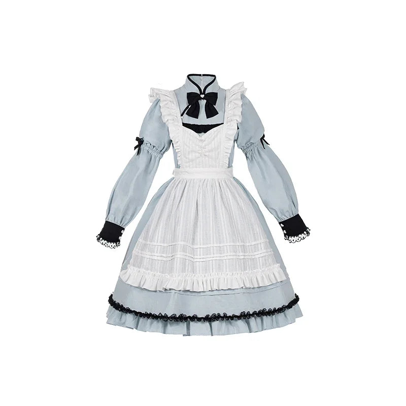 Original Chinese Cotton Velvet Stitching Apron Lolita Dress - Kawaii Stop -  original-chinese-cotton-velvet-stitching-apron-lolita-dress