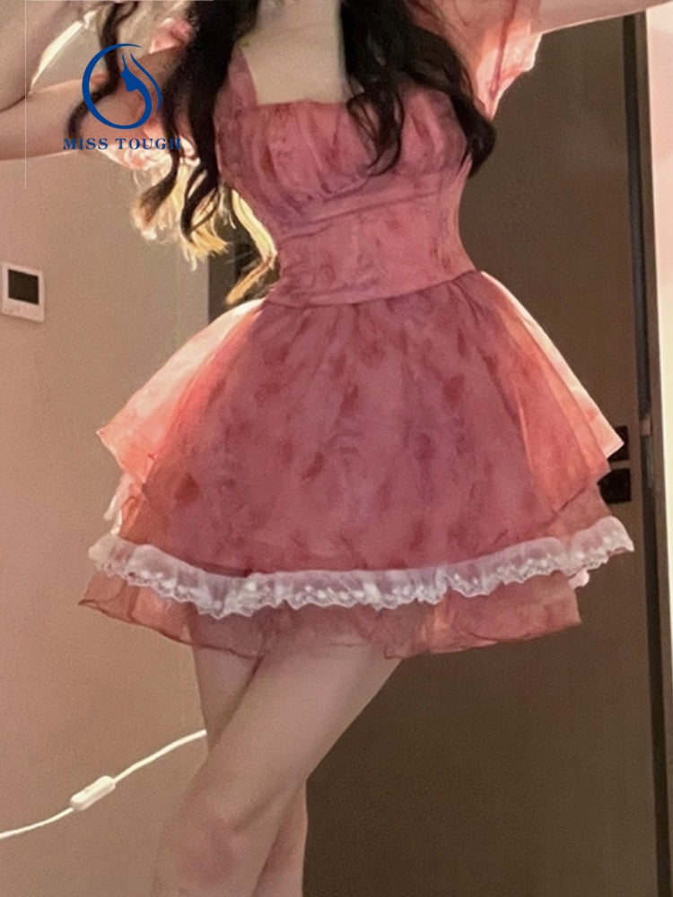 Pink Floral Short Party Dress - All Dresses - Dresses - 4 - 2024