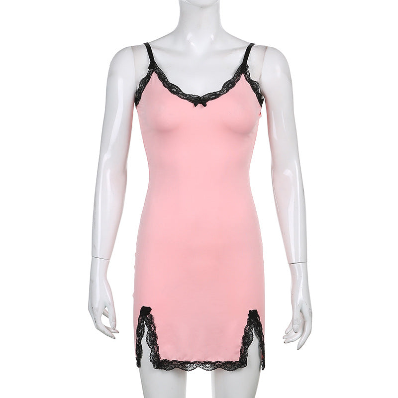 Pink Lace Strapless Dress - E-girl Streetwear - All Dresses - Dresses - 8 - 2024