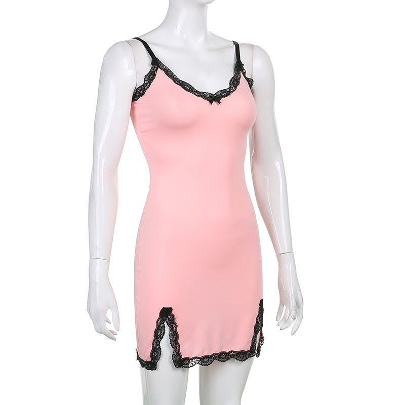 Pink Lace Strapless Dress - E-girl Streetwear - All Dresses - Dresses - 9 - 2024