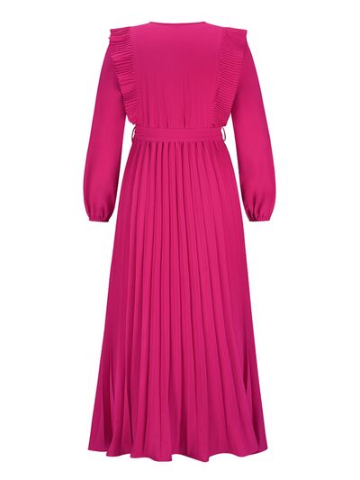 Pleated Surplice Tie Waist Maxi Dress - All Dresses - Dresses - 30 - 2024