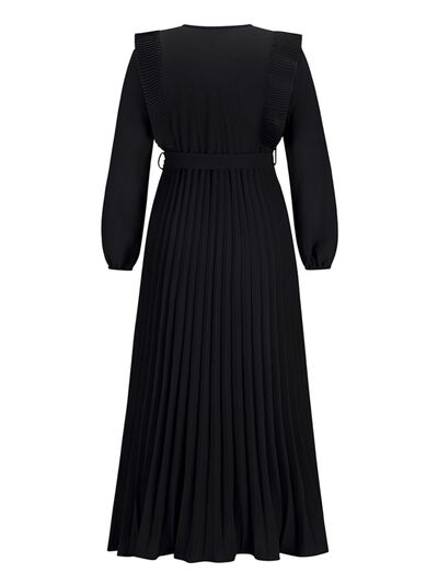 Pleated Surplice Tie Waist Maxi Dress - All Dresses - Dresses - 12 - 2024