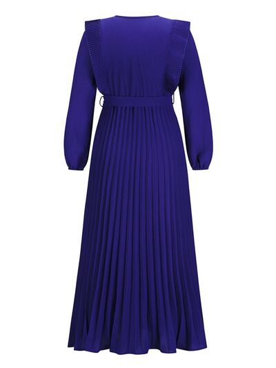 Pleated Surplice Tie Waist Maxi Dress - All Dresses - Dresses - 24 - 2024