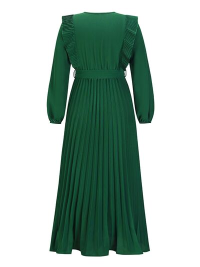 Pleated Surplice Tie Waist Maxi Dress - All Dresses - Dresses - 6 - 2024