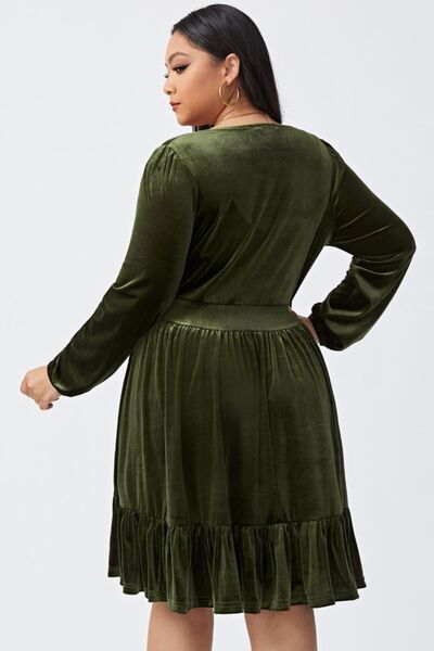 Plus Size Plunge Long Sleeve Mini Dress - All Dresses - Dresses - 5 - 2024