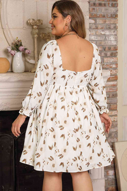 Plus Size Printed Square Neck Mini Dress - All Dresses - Dresses - 2 - 2024