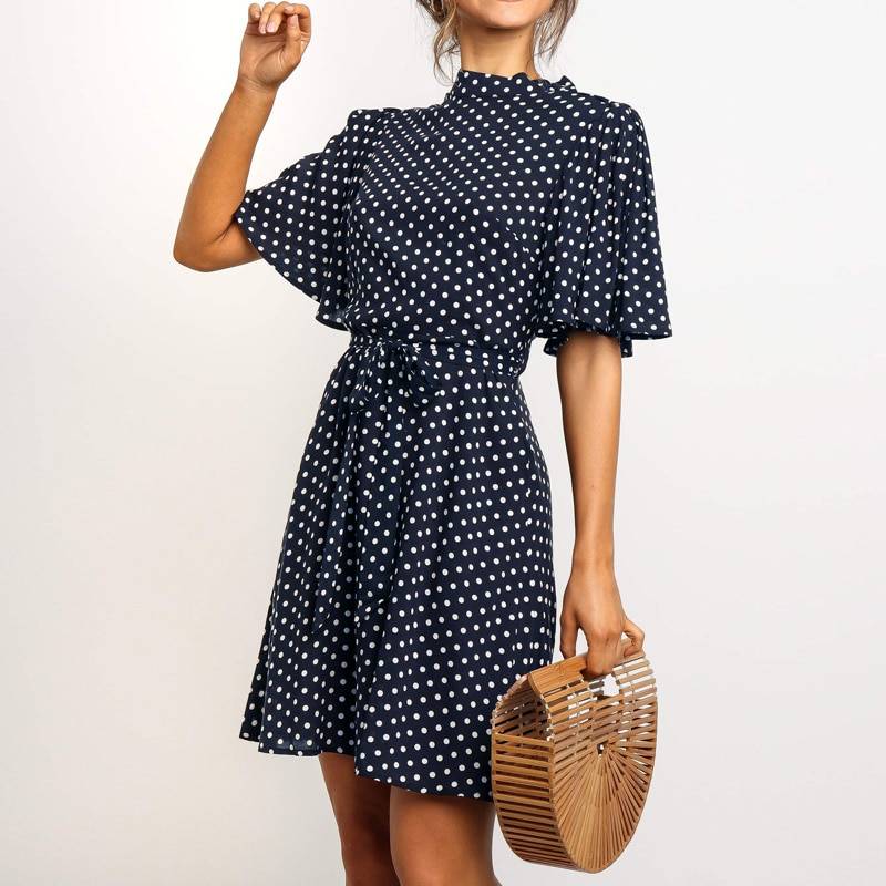 Polka Dot Mini Dress - All Dresses - Clothing - 10 - 2024