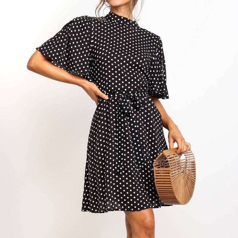 Polka Dot Mini Dress - Black / M - All Dresses - Clothing - 14 - 2024