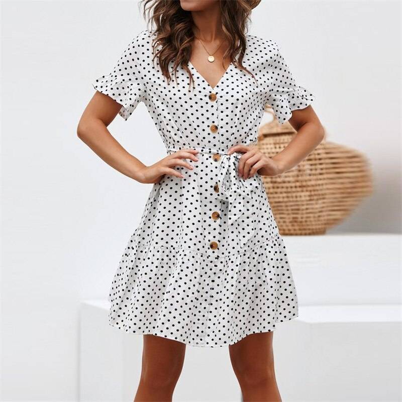 Polka Dot Dresses - White / XL - All Dresses - Dresses - 16 - 2024