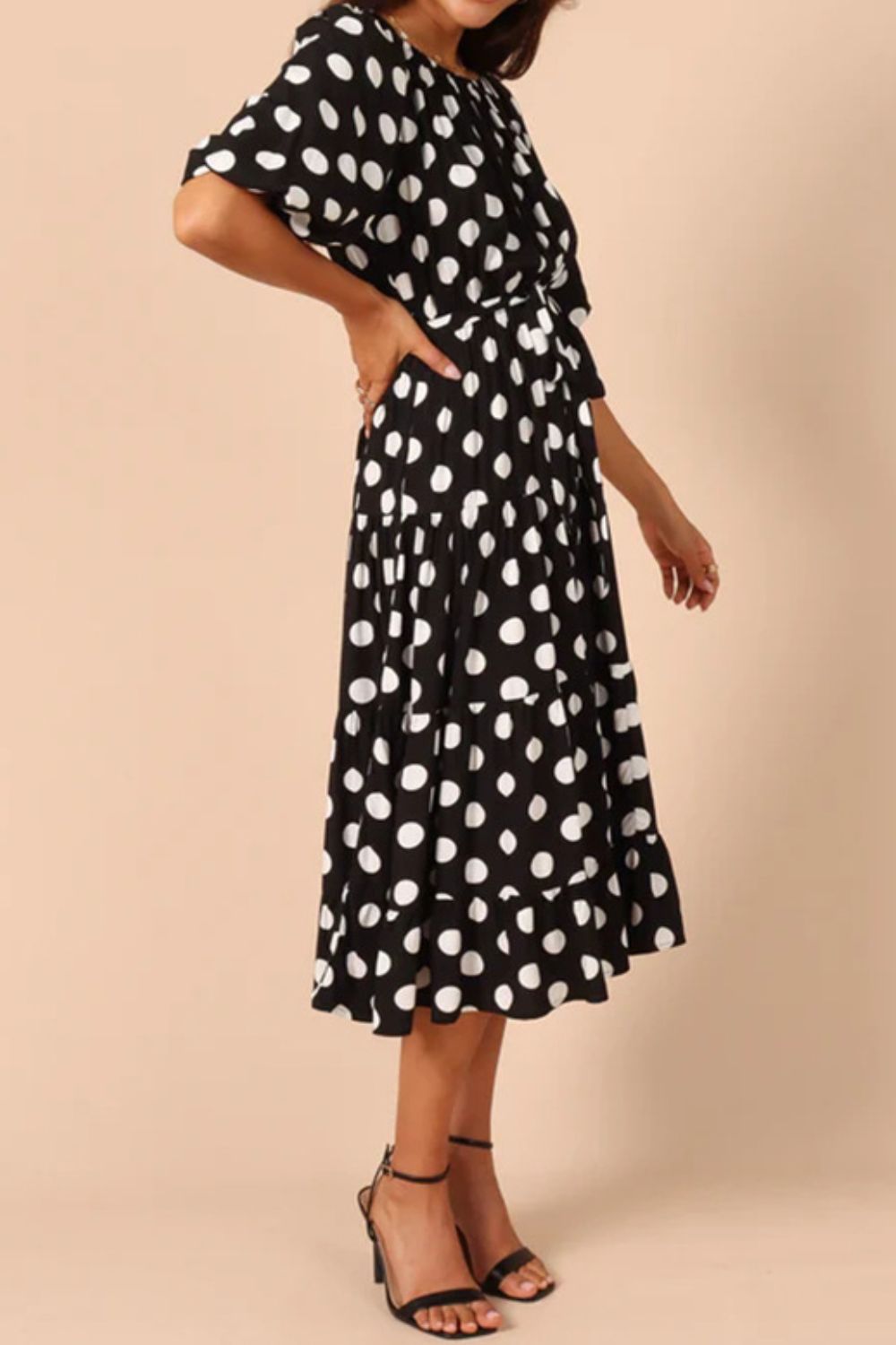 Polka Dot Tie Waist Midi Dress - All Dresses - Dresses - 4 - 2024