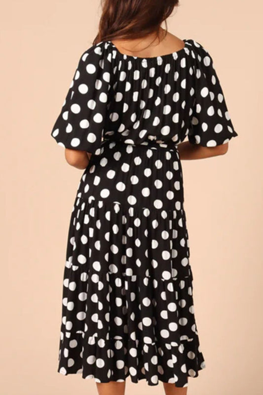 Polka Dot Tie Waist Midi Dress - All Dresses - Dresses - 2 - 2024