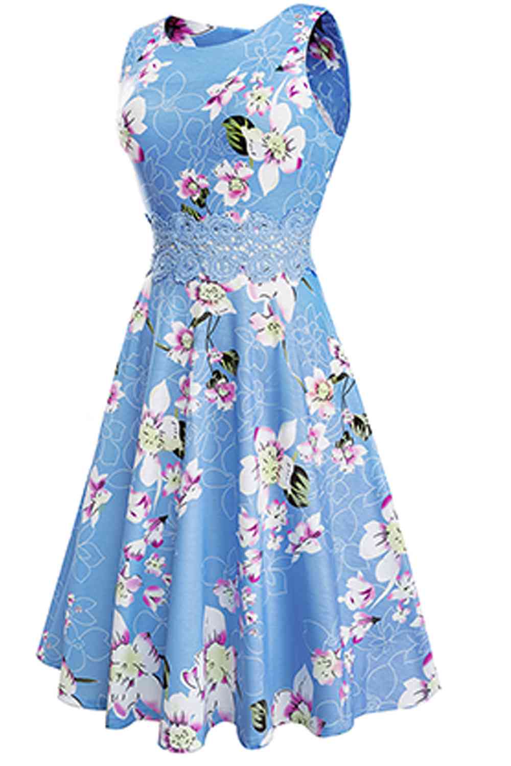 Printed Smocked Waist Sleeveless Dress - All Dresses - Dresses - 29 - 2024