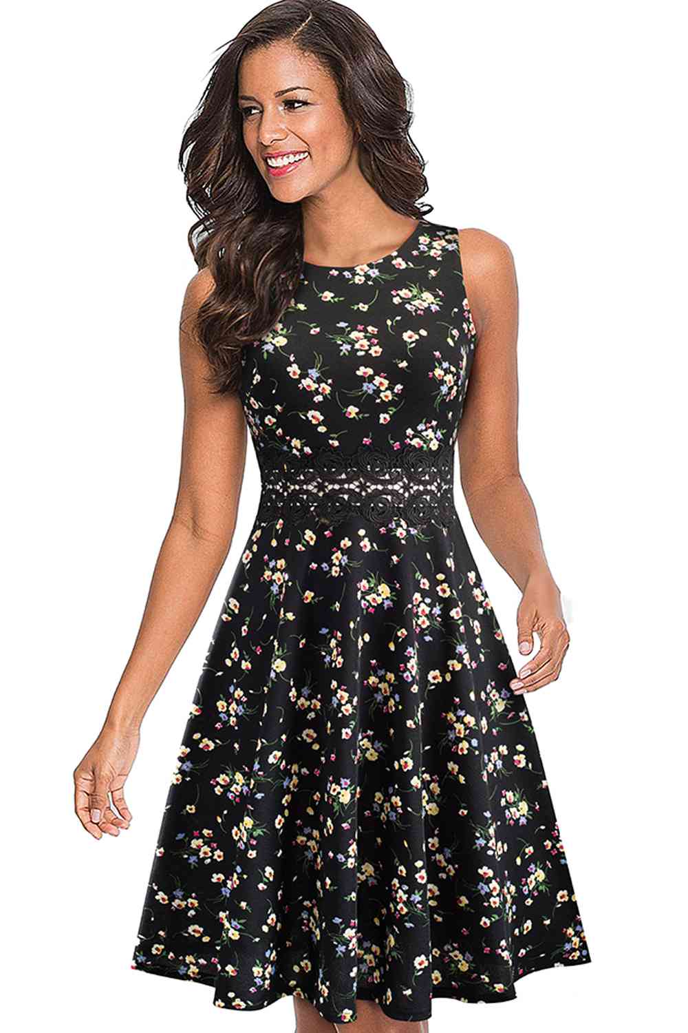 Printed Smocked Waist Sleeveless Dress - Floral / S - All Dresses - Dresses - 4 - 2024