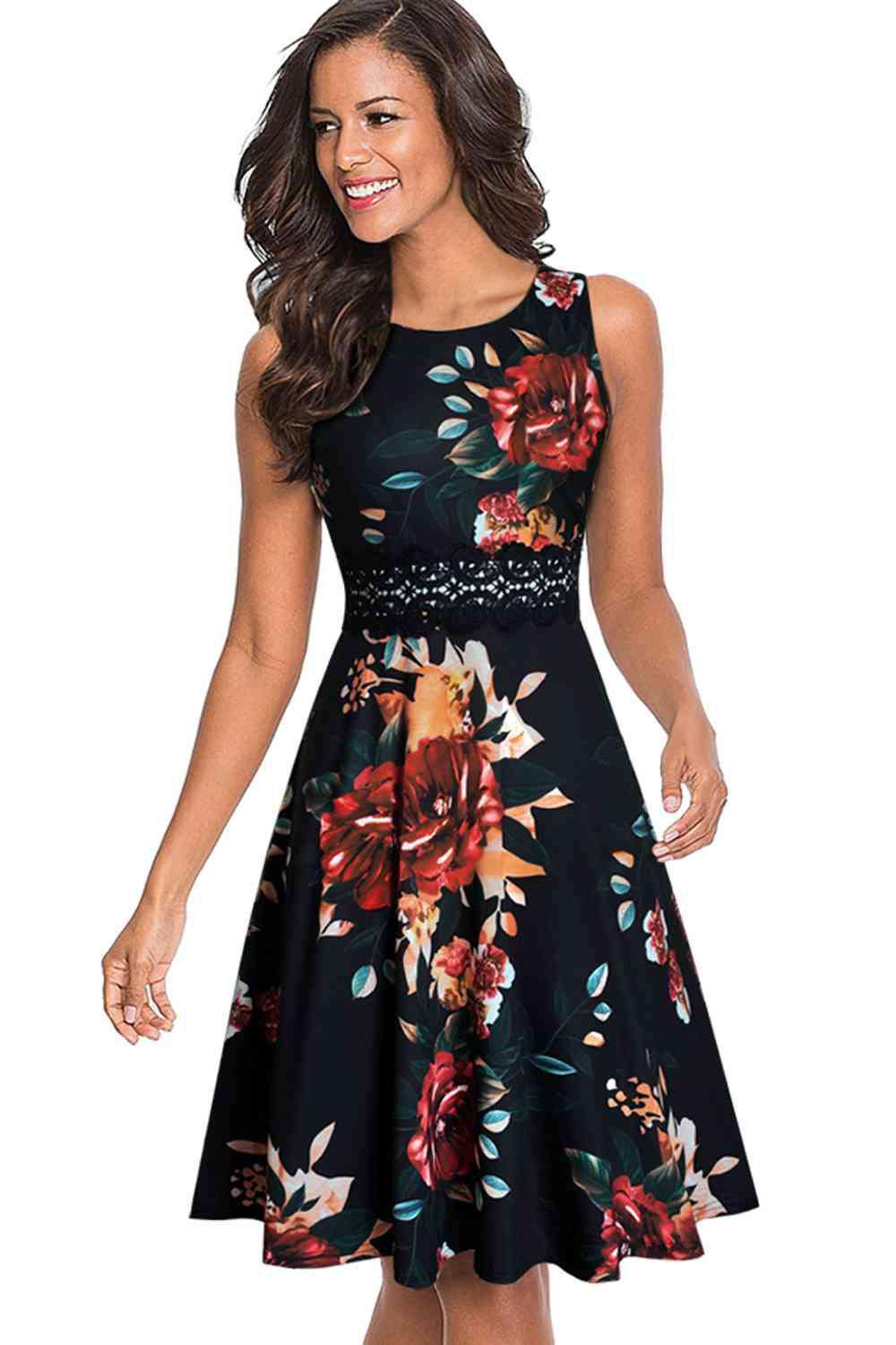 Printed Smocked Waist Sleeveless Dress - Sherbet / S - All Dresses - Dresses - 13 - 2024