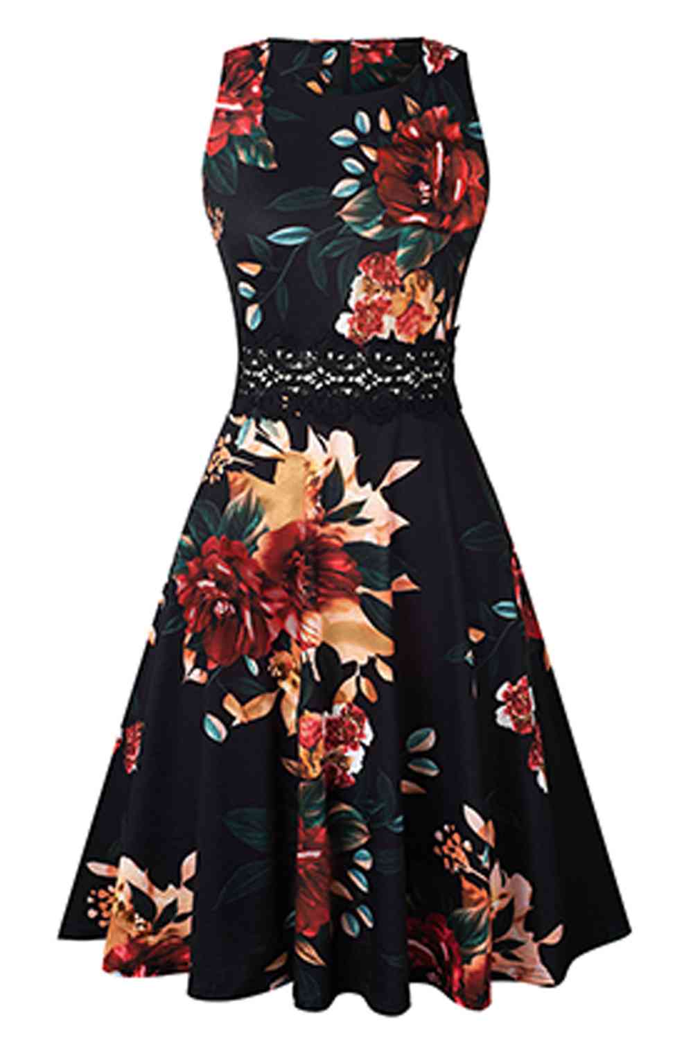 Printed Smocked Waist Sleeveless Dress - All Dresses - Dresses - 14 - 2024