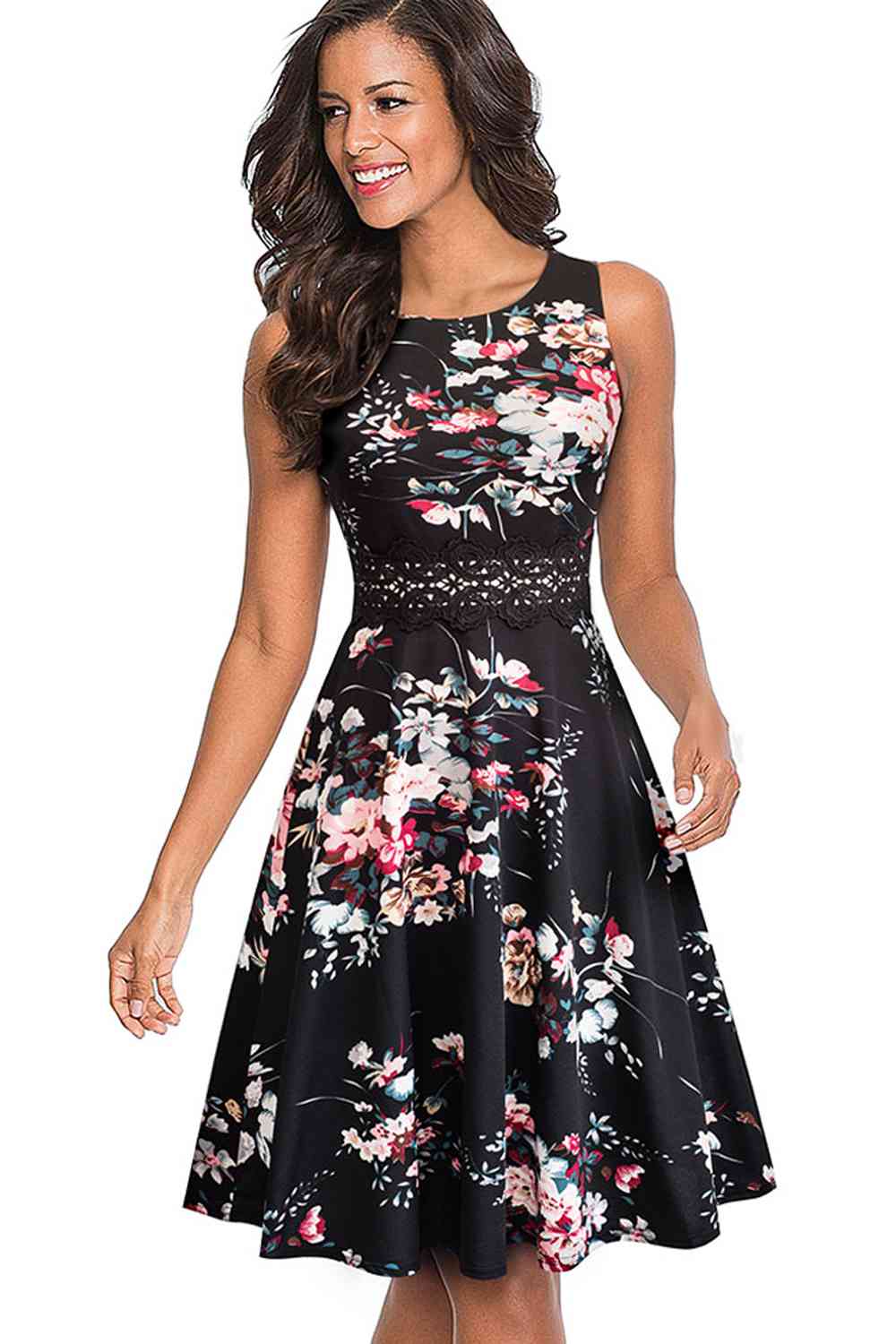 Printed Smocked Waist Sleeveless Dress - Dusty Pink / S - All Dresses - Dresses - 7 - 2024