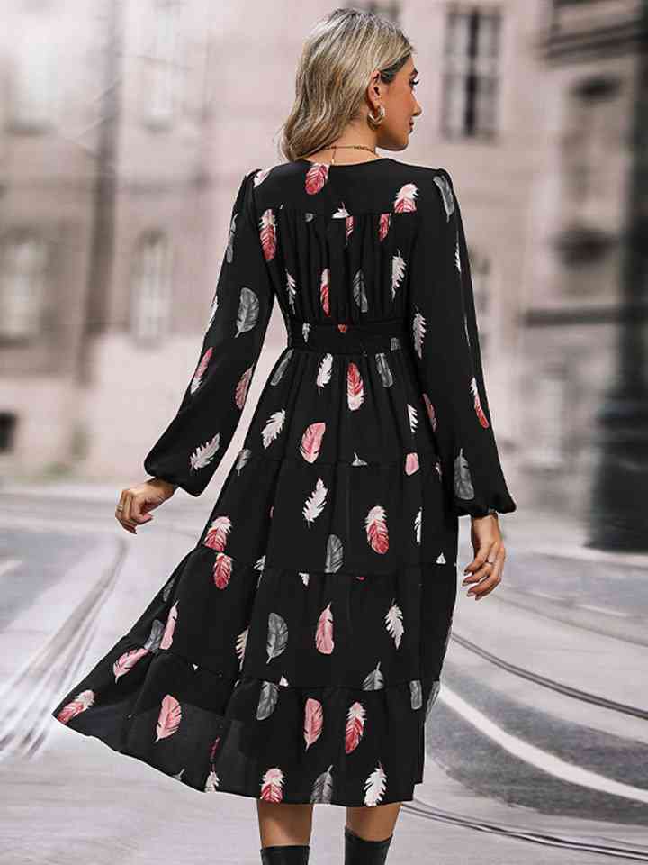 Printed V-Neck Slit Dress - All Dresses - Dresses - 2 - 2024