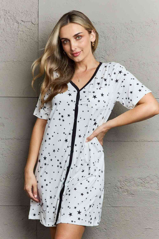 Quilted Quivers Button Down Sleepwear Dress - White / S - All Dresses - Sleepwear & Loungewear - 1 - 2024