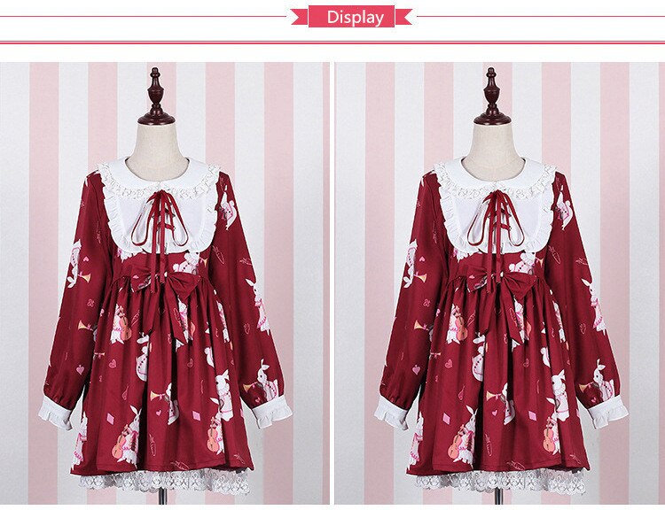 Rabbit Lolita - Red / L - All Dresses - Shirts & Tops - 17 - 2024