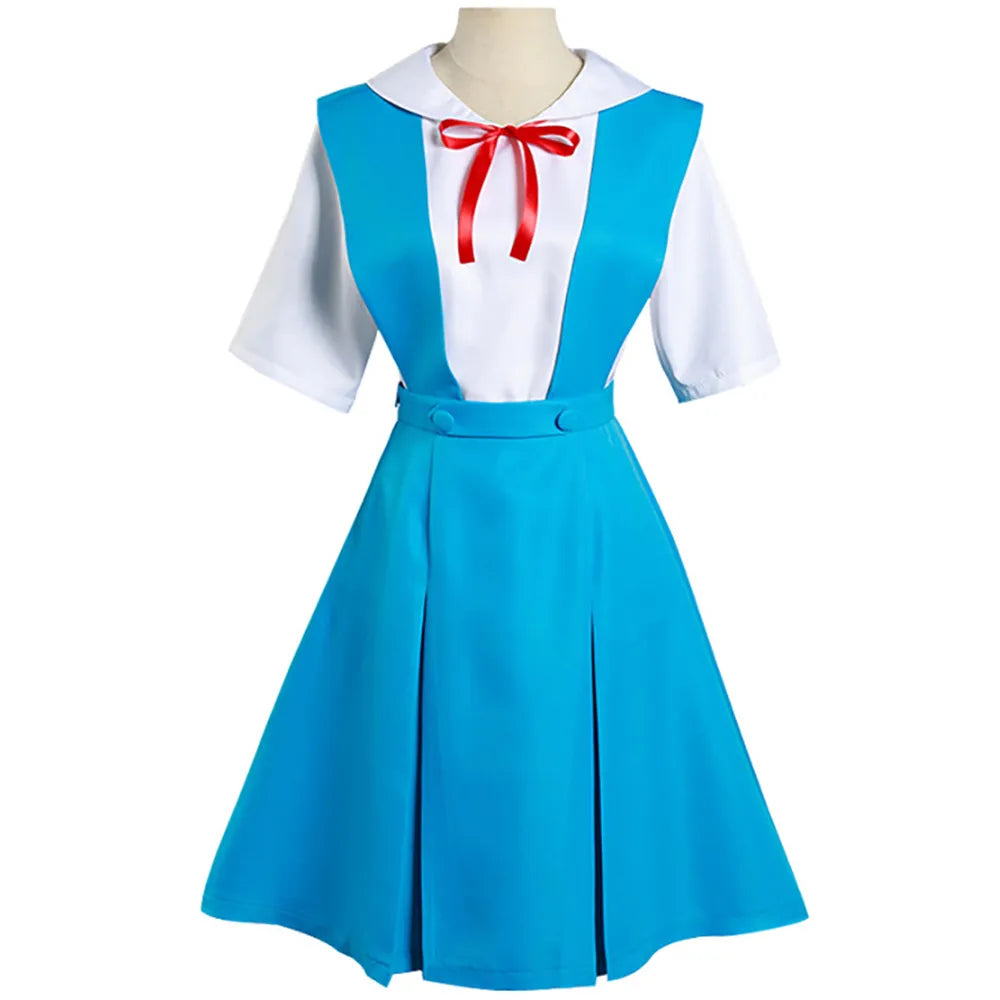 Rei Ayanami & Asuka Langley Soryu Cosplay Costume - School Uniform Dresses - All Dresses - Costumes - 2 - 2024