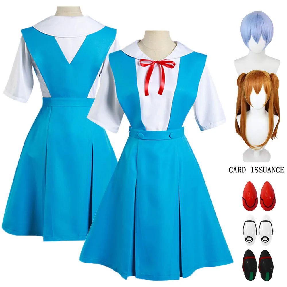 Rei Ayanami & Asuka Langley Soryu Cosplay Costume - School Uniform Dresses - All Dresses - Costumes - 1 - 2024