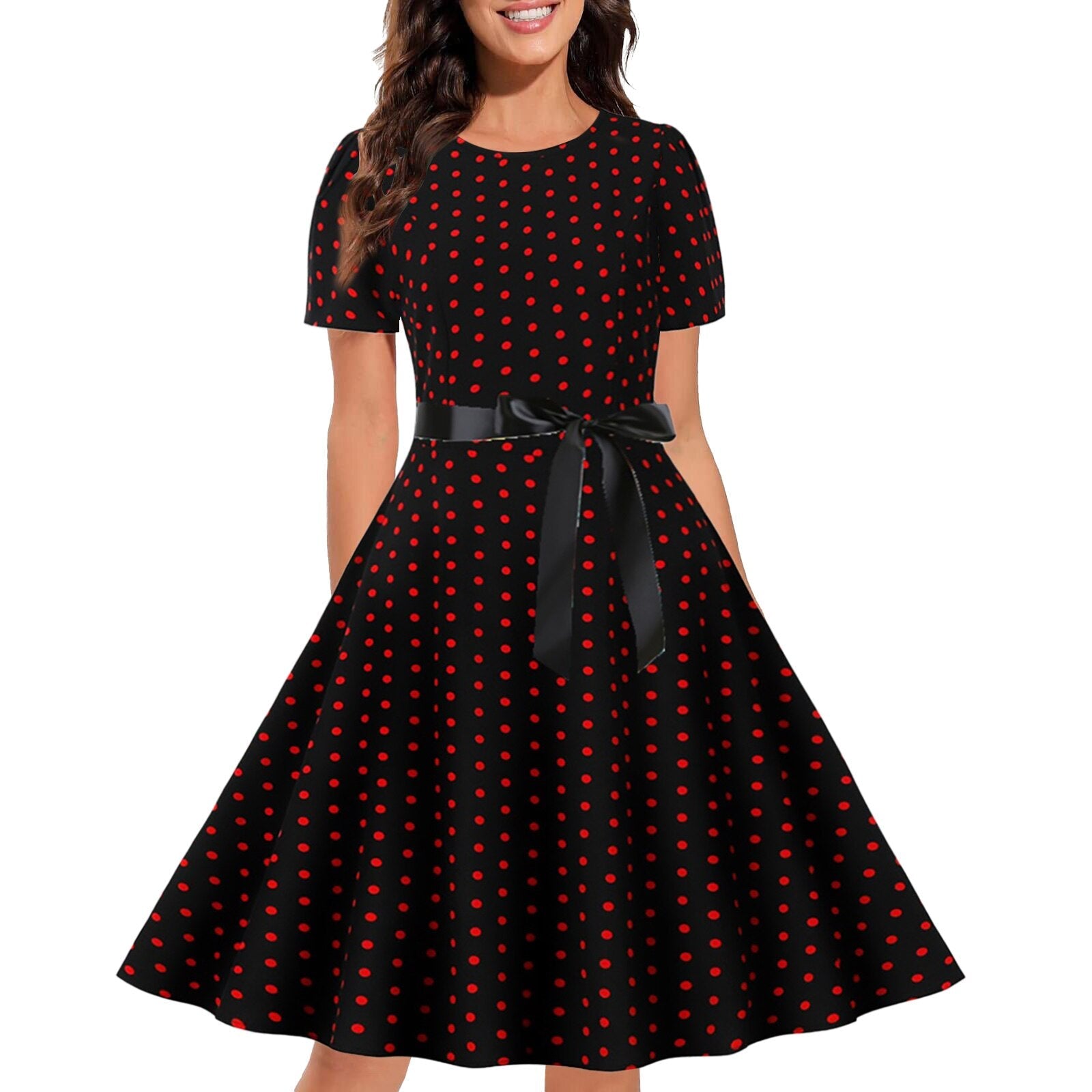 Retro Chic Vintage Print Dress - Black / M - All Dresses - Dresses - 10 - 2024