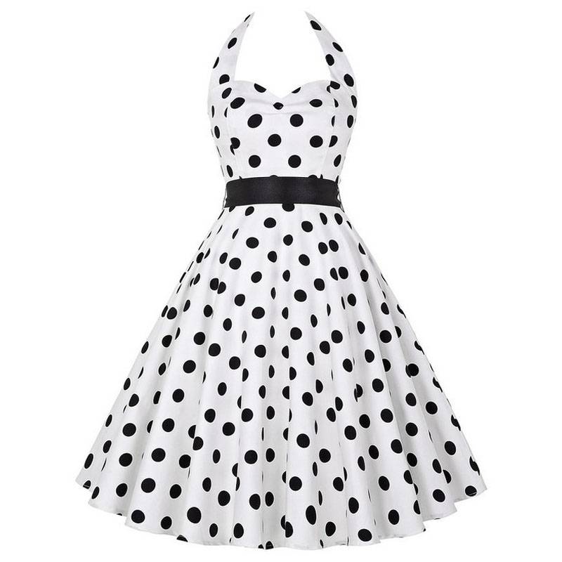 Retro Polka Dot Dress - White / XL - All Dresses - Dresses - 23 - 2024