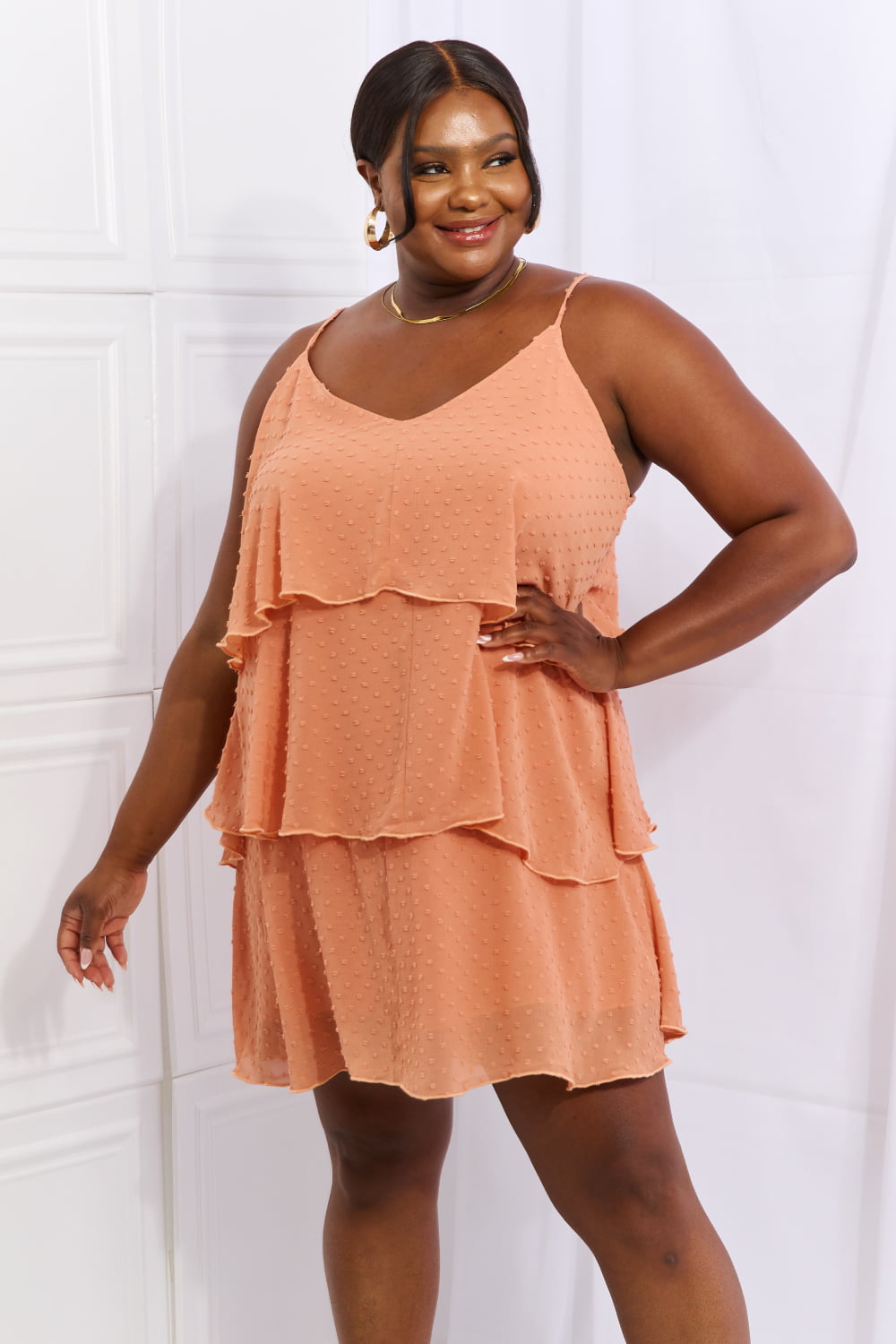 By The River Full Size Cascade Ruffle Style Cami Dress in Sherbet - All Dresses - Dresses - 6 - 2024