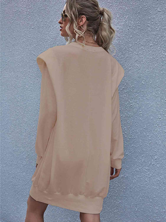 Round Neck Long Sleeve Mini Dress - All Dresses - Dresses - 2 - 2024