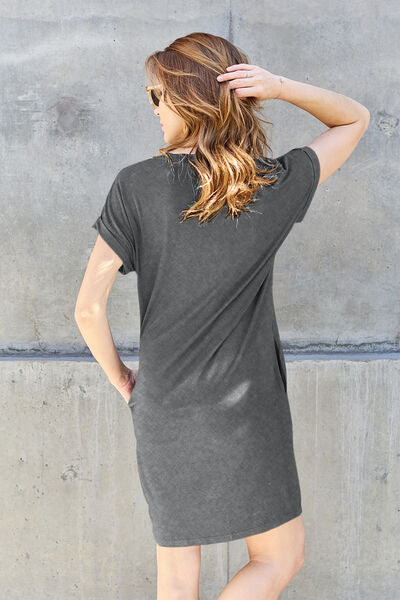 Round Neck Short Sleeve Dress with Pockets - All Dresses - Shirts & Tops - 11 - 2024