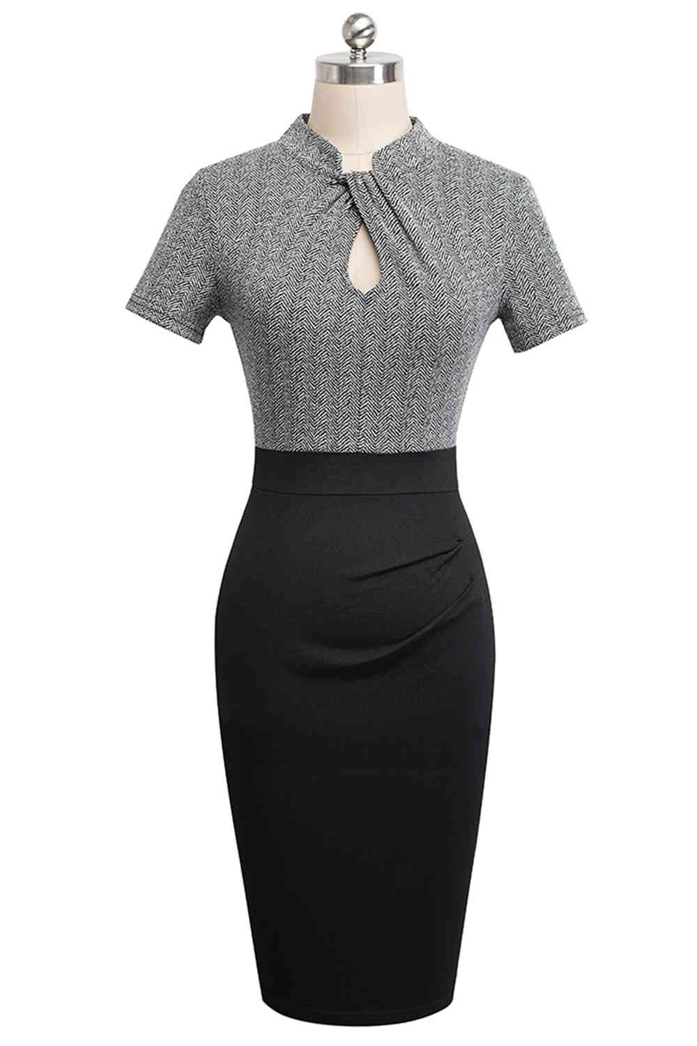 Round Neck Short Sleeve Pencil Dress - All Dresses - Dresses - 11 - 2024