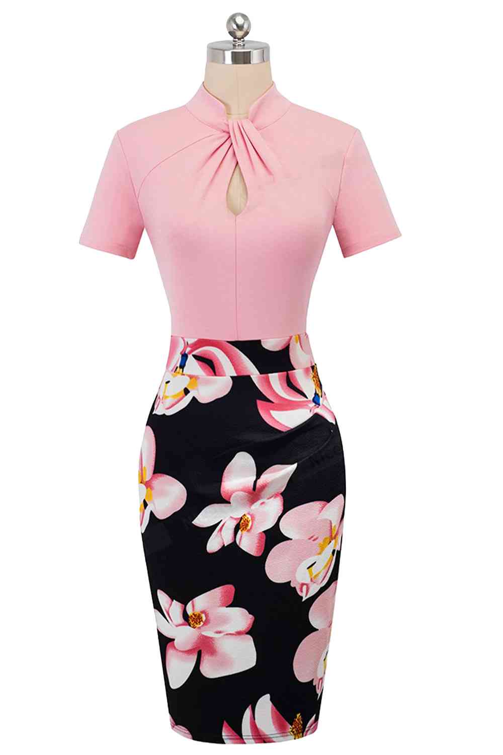 Round Neck Short Sleeve Pencil Dress - All Dresses - Dresses - 20 - 2024