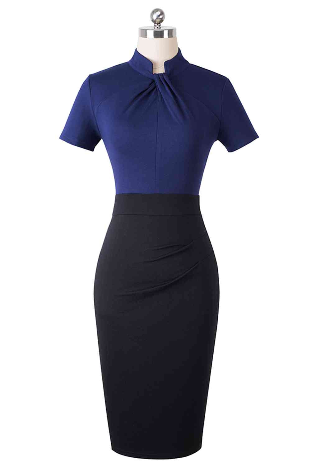Round Neck Short Sleeve Pencil Dress - All Dresses - Dresses - 17 - 2024