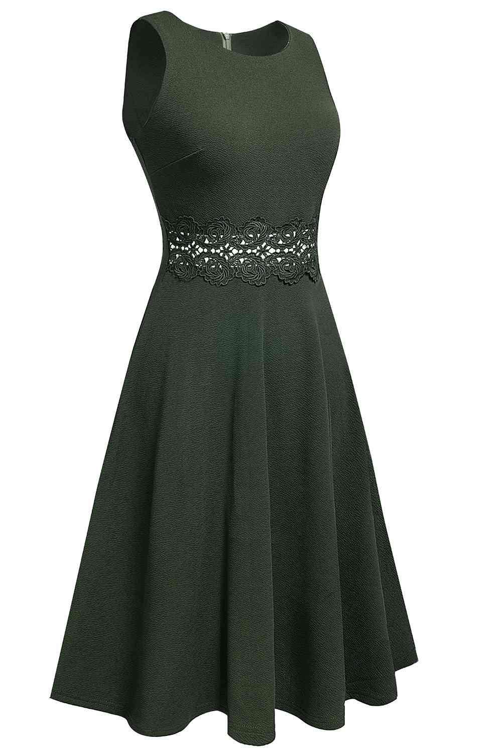 Round Neck Sleeveless Lace Trim Dress - All Dresses - Dresses - 8 - 2024