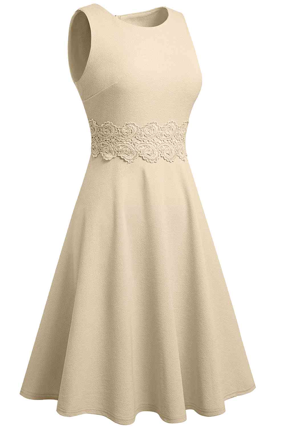 Round Neck Sleeveless Lace Trim Dress - All Dresses - Dresses - 3 - 2024