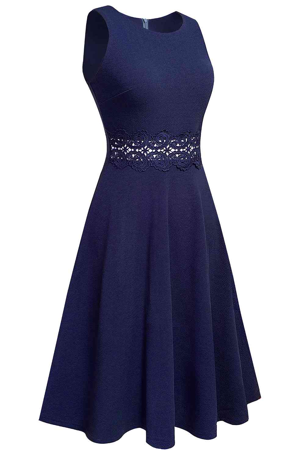 Round Neck Sleeveless Lace Trim Dress - All Dresses - Dresses - 14 - 2024