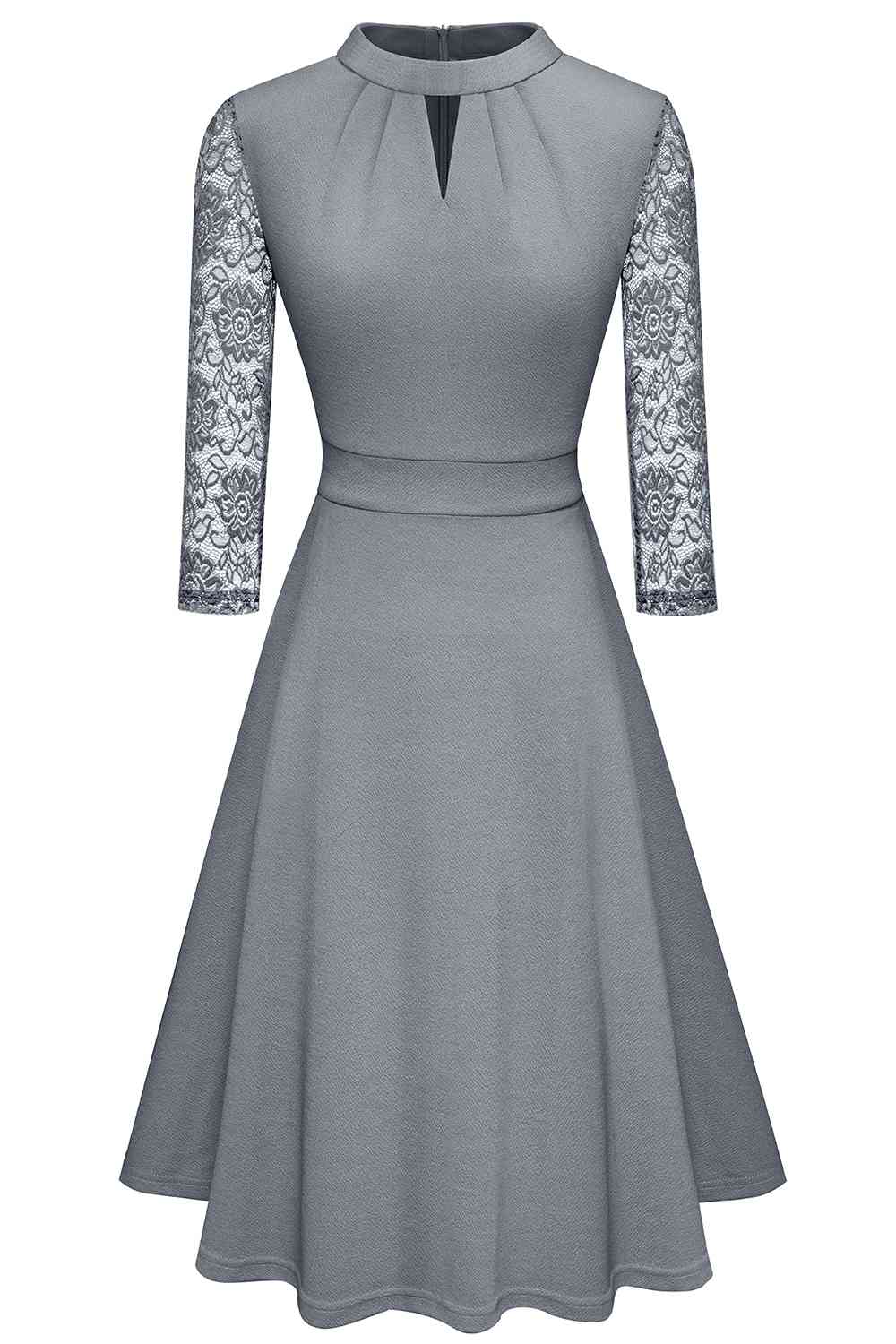 Round Neck Three-Quater Sleeve Cutout Dress - All Dresses - Dresses - 6 - 2024