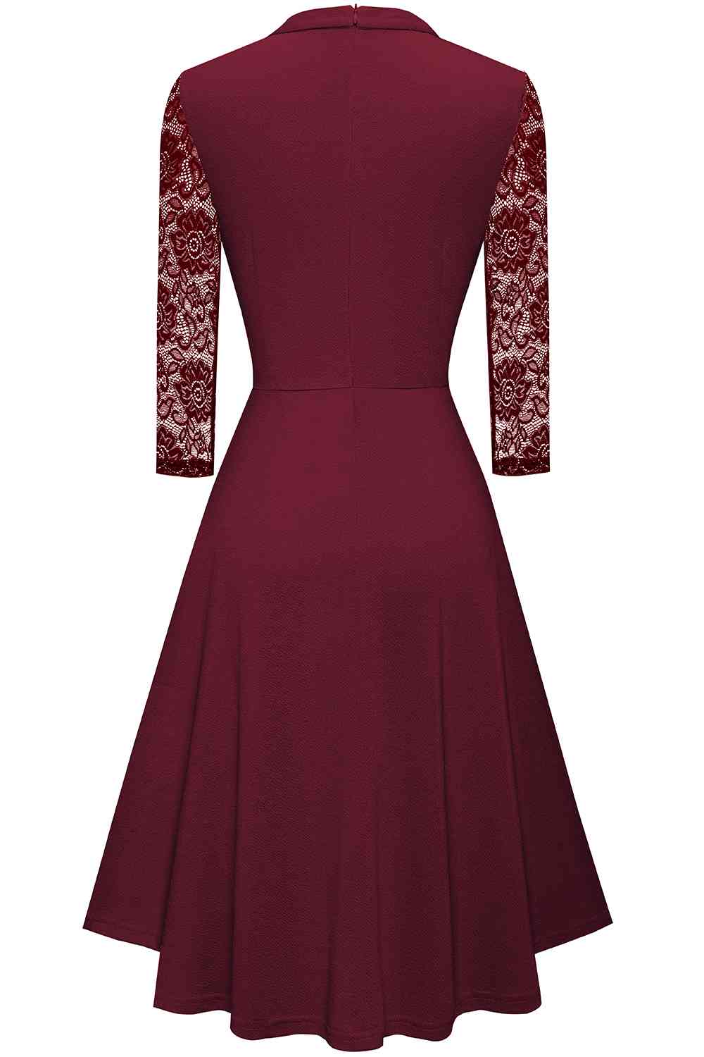 Round Neck Three-Quater Sleeve Cutout Dress - All Dresses - Dresses - 15 - 2024