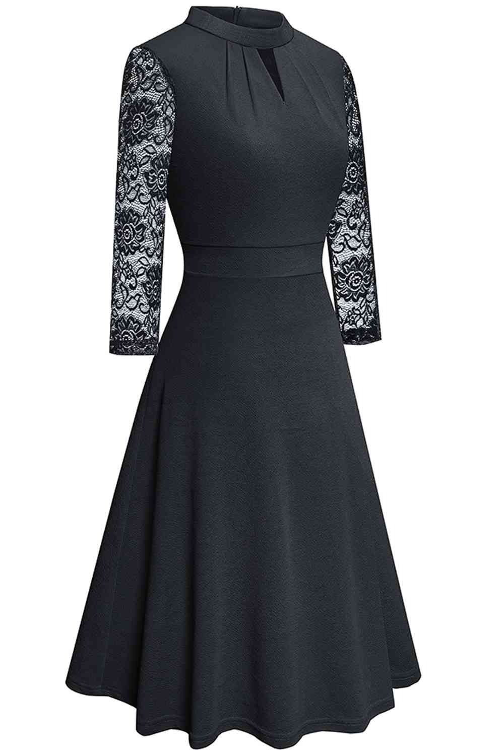 Round Neck Three-Quater Sleeve Cutout Dress - All Dresses - Dresses - 4 - 2024