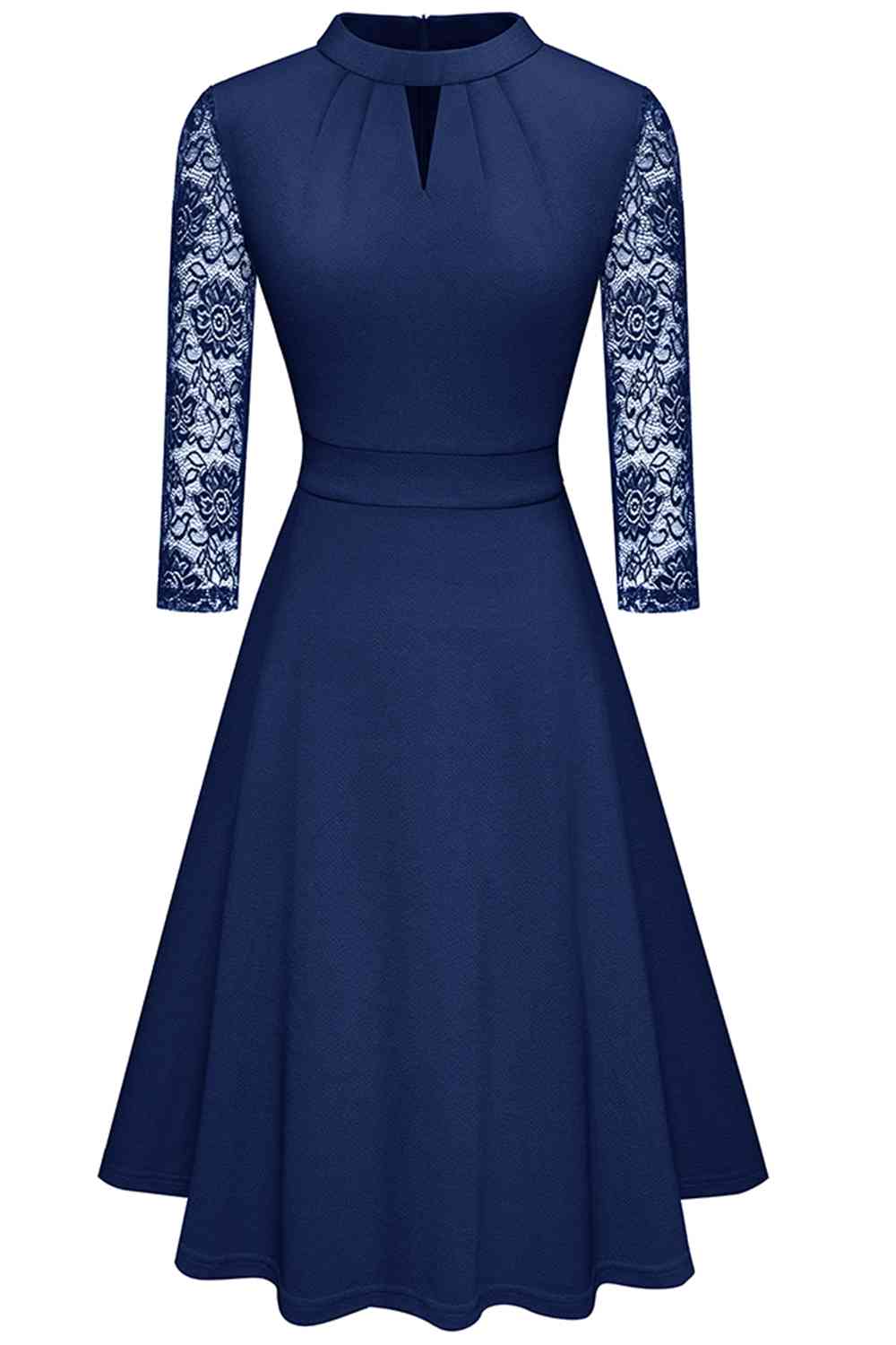 Round Neck Three-Quater Sleeve Cutout Dress - All Dresses - Dresses - 10 - 2024