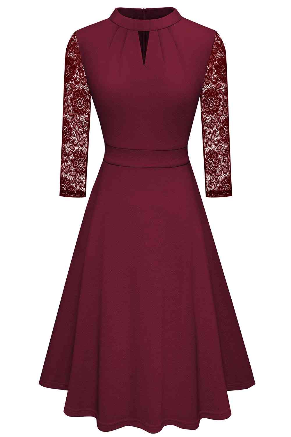 Round Neck Three-Quater Sleeve Cutout Dress - All Dresses - Dresses - 14 - 2024