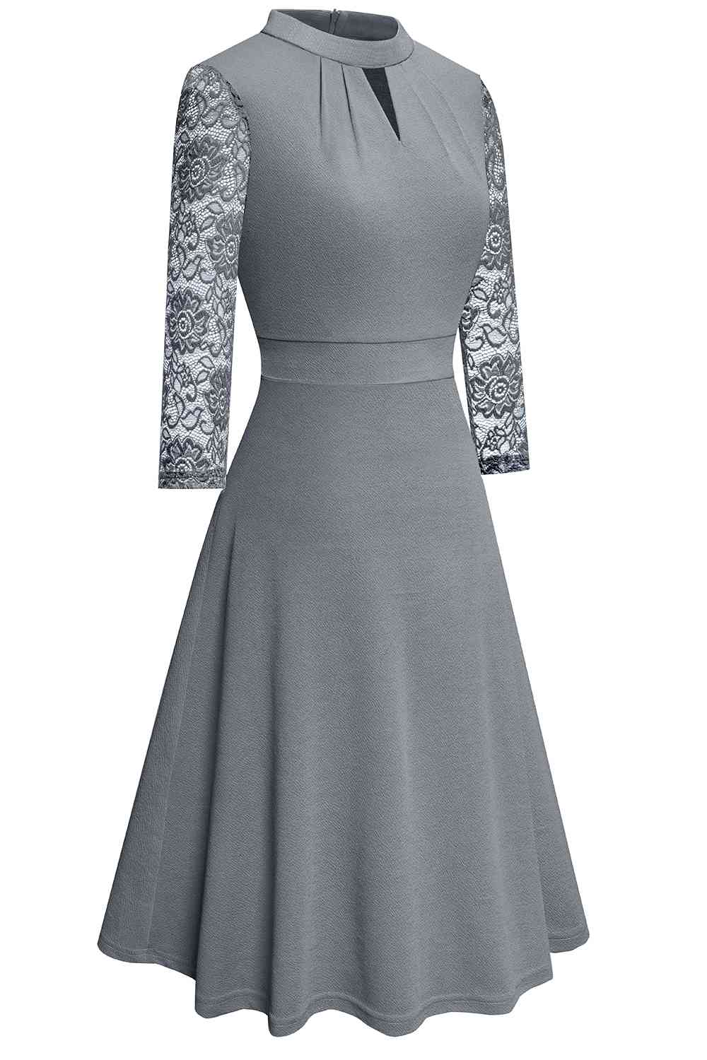 Round Neck Three-Quater Sleeve Cutout Dress - All Dresses - Dresses - 7 - 2024