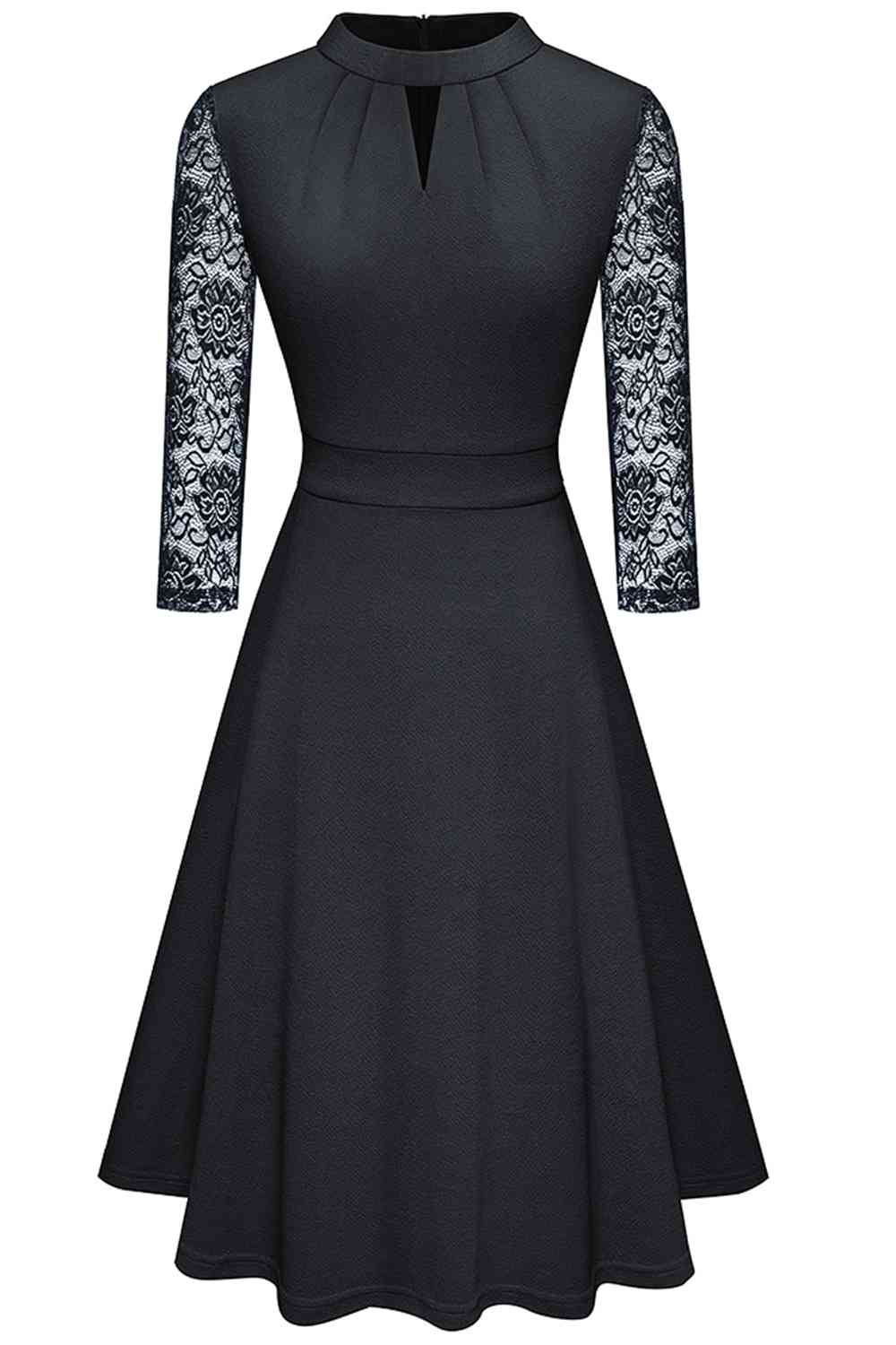 Round Neck Three-Quater Sleeve Cutout Dress - All Dresses - Dresses - 3 - 2024