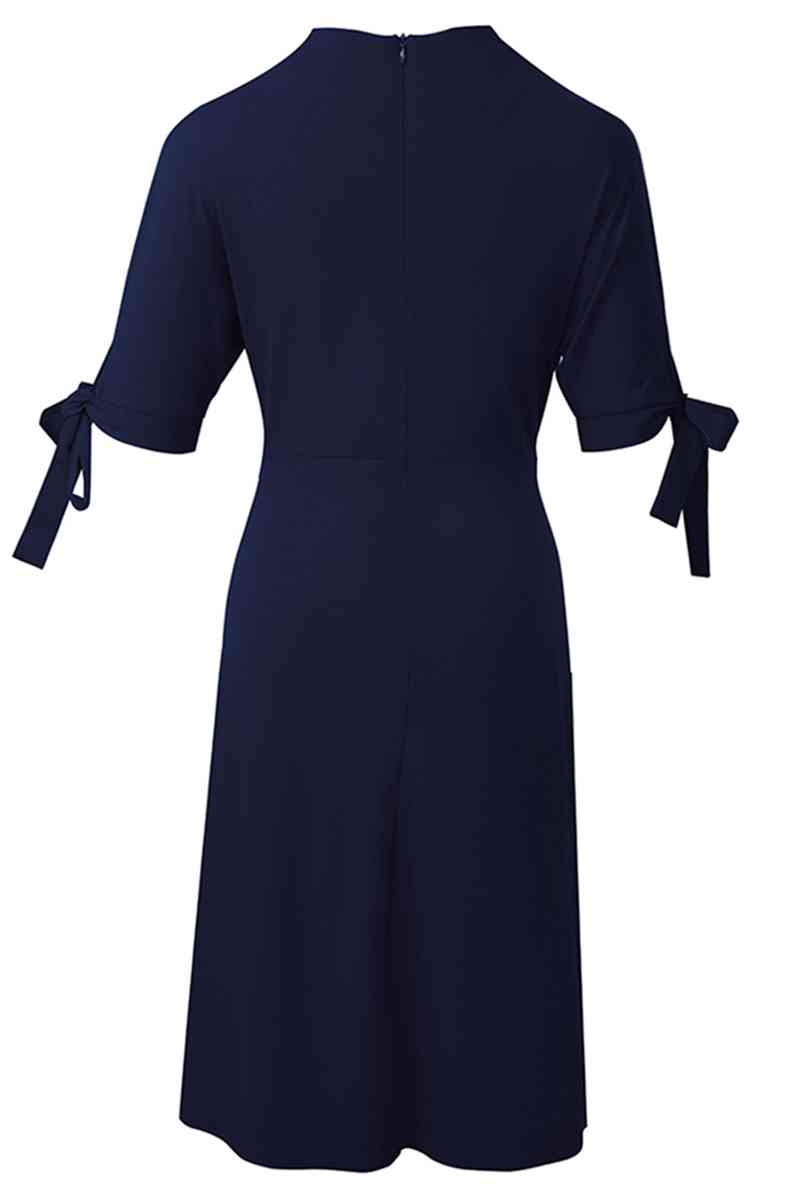 Round Neck Tie Sleeve Half Sleeve Dress - All Dresses - Dresses - 6 - 2024