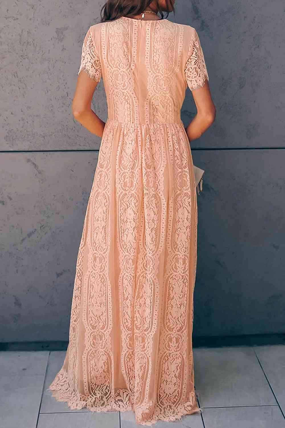 Scalloped Trim Lace Plunge Dress - All Dresses - Dresses - 9 - 2024