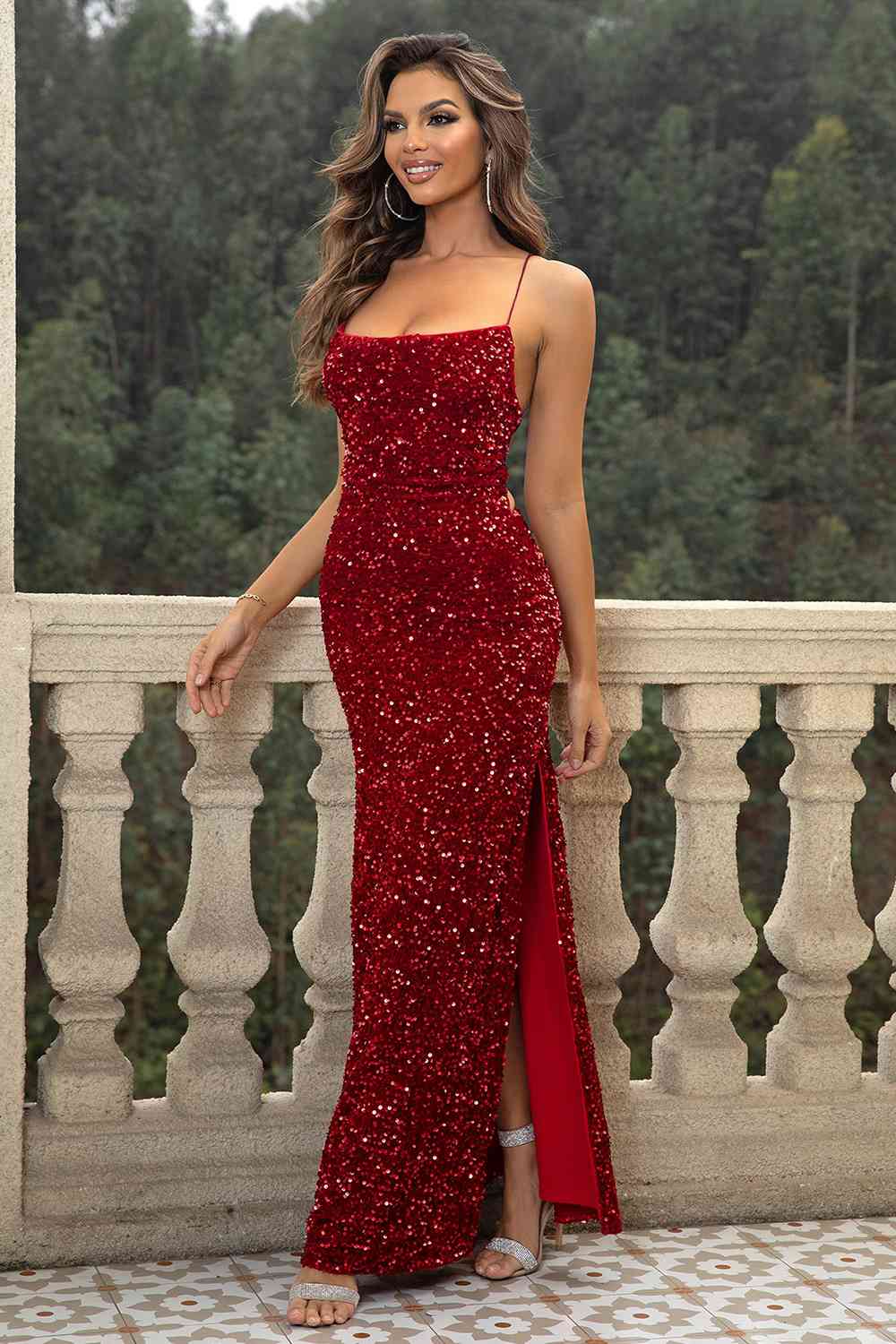 Sequin Backless Split Maxi Dress - All Dresses - Dresses - 4 - 2024