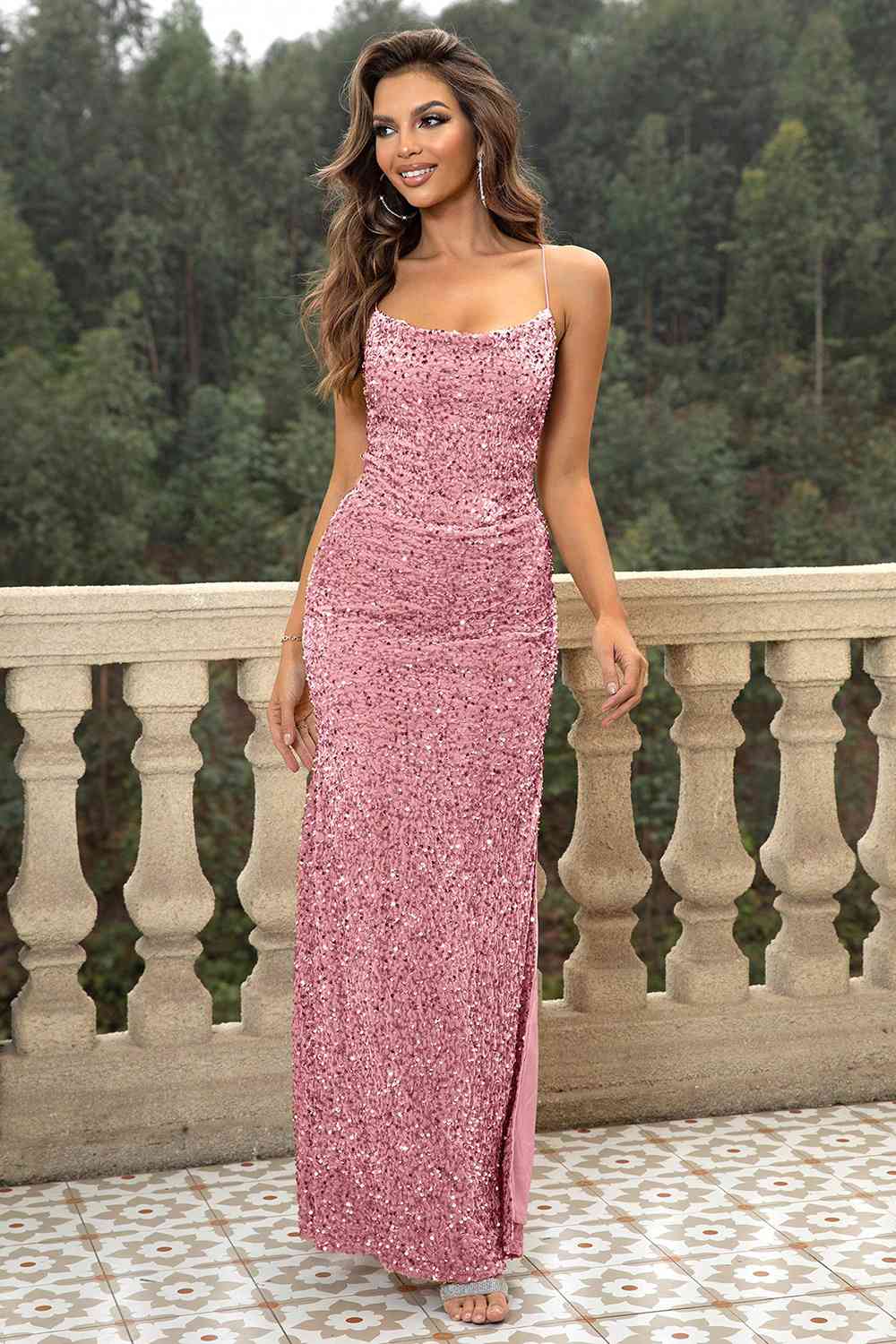 Sequin Backless Split Maxi Dress - All Dresses - Dresses - 14 - 2024