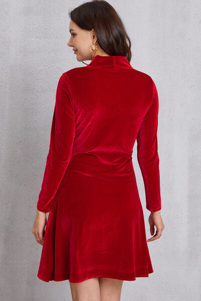 Sequin Ruffle Hem Long Sleeve Mini Dress - All Dresses - Dresses - 2 - 2024